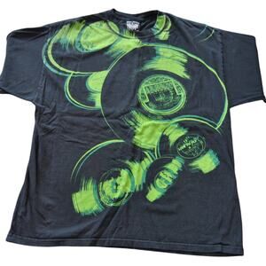 Ripple Junction Black Shirt w/ Green Records Size: X-Large
